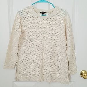 Banana Republic Cream Eyelet Patterned Top